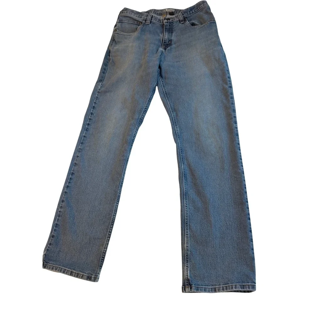 Carhartt Relaxed Fit Jeans Mens 32x34 Medium Wash Blue Denim Straight Leg 2510